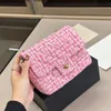 Chan Tweed Modedesigner-Tasche, klassische Doppelklappe, MessengerChain, Umhängetasche, berühmte gesteppte Luxus-Handtasche