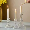 2st Candle Holders Novely Glass Candle Holder Nordic Decor Candlestick Romantic Candle Stand Desk Accessories Wedding Centerpieces Ornament Presents