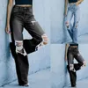 Women's Pants Women Casual Loose Ripped Denim Distressed Wide Leg Jeans High Waist Hole Fashion Palazzo Straight Trousers