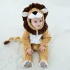 Animal leão infantil roupas de bebê meninos meninas macacão halloween engraçado onesie nascido bebê cosplay traje kigurumis macacão pijamas 240119