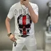 T-shirts-t-shirt för män för semester Asiatisk storlek S-4XL Drop Shipping Rhinestone Men Fashion Designer T240126