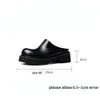 2024 Summer Mens Platform Business Half Shoes äkta läder 6 cm höga klackar utomhus sociala parti tofflor sandaler man