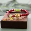 Link Armbanden 2024 Chinese Stijl Draak Jaar Geluk Armband Kleurrijke Kralen Voor Vrouwen Vintage Natuursteen Etnische Ketting Touw