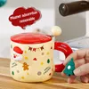 Muggar julklapp mugg för flickor kreativa jultomten keramisk kaffekopp söt tecknad handmålade par hem dryck vatten koppar