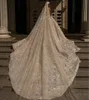 2024 Luxury Dubai Ball Gown Wedding Dress Princess Sparkly Lace Applicques Brodery Bridal Formella klänningar Robe de Mariage Vestido de Noivas