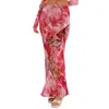 Юбки Awoscut женские S Bodycon Y2k Длинная макси-юбка с высокой талией Повседневная летняя полная длина трапециевидной струящейся распашной пляжной одежды