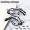 Sunglasses Portable Folding Reading Glasses For Men Metal Round Square Anti Blue Light Eyeglasses Presbyopia Gafas With Diopters Plus