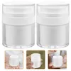 Bouteilles de stockage 2 pièces Creami Press Jar Bocaux avec couvercles Minuscules conteneurs Voyage Taille Toilette pour pompe sans air Blanc