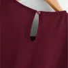 Blouses Femme Chemise En Mousseline De Soie Femmes Couleur Unie Coupe Slim Manches Courtes Col Rond Haut Décontracté Bureau Dame Élégant Pull Chemisier Hauts Été