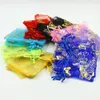 Shopping Bags 100pcs/lot 7x9cm Butterfly Wedding Gift For Jewelry And Packaging Organza Bag Drawstring Storage Display Pouches