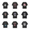 High Street gewassen Old Rock Band shirt met losse onderkant en gewreven rand Casual T-shirt met korte mouwen. Heren- en damesmode Modetrendkleding