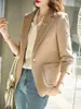 Damespakken 2024 Mode Elegante Vrouwen Blazers Voor Lange Mouwen Slanke Blazer Chic Office Lady Notched Effen Jas Casual werkjas