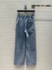 Designer Jeans 2024 Ny Spring Summer Fashion Paneled Straight Pants märke samma stil byxor lyxiga kvinnokläder 0126-15