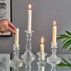 2st Candle Holders Novely Glass Candle Holder Nordic Decor Candlestick Romantic Candle Stand Desk Accessories Wedding Centerpieces Ornament Presents
