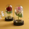 Kwiaty dekoracyjne Rose światło sztuczna lampa galaktyki z diodą LED w szklanym wesele Walentynkowym Prezent dla dziewcząt kobiety