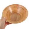 Set di stoviglie Cuscini per insalatiera in legno di gomma per zuppa da soggiorno Piccole ciotole per frutta in legno di riso che servono a forma di cono