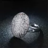Кольца оптом Bella Свадебные обручальные кольца для женщин Серебряный цвет AAA Rhinestone Ювелирные аксессуары Панк Bague Подарки Dd043 240125