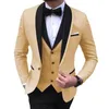 Hochzeitsabendkleid 3bies Jackelpantsvest Männer Anzug Set Mode Slim Fit Party lässig männliche Blazer Luxus Homme Kostüm 240123