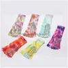 Sports Socks Pilates Five Toe Women Tie-Dyed Non-Slip Sile Crew Yoga YQ240126 Drop Delivery Dhyil