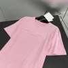 Kvinnors t-shirt designerkläder sommar trendiga märke ren bomull högkvalitativ brev präglad rosa söt mode lös casual