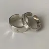 Cluster Rings Silver Color Liquid Lava Ring For Women Girl Stars Texture Irregular Jewelry Couple Lover Birthday Gift Drop Wholesale