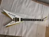 Nadir çift V Kiss Vinnie Vincent Pearl Beyaz Altın U Uçma V Elektro Gitar Floyd Rose Tremolo Kuyruk Yayını, Kilitleme Somun, Altın Donanım