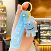 Crystal French Bulldog Keychain Transparent Puppy Car Key Chain Male Female Cute Cartoon Couple Backpack Pendant 6 Colors