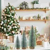 Christmas Decorations 3pcs Mini Snow Pine Decor Beautiful Trees Ornament For Home Store Office