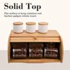 Storage Bottles Bamboo Bread Box With Cover&Clip Bin Top Kitchen Food Anti-Dust