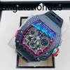 Richardmills Orologio Orologi meccanici automatici svizzeri Serie uomo Rm6501 Ntpt Doppio timer di monitoraggio dell'ago dotato di catena veloce da uomo 8UQN