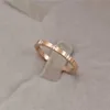 Bandringar Titanium Steel Small Cubic Zirconia Wedding Ring For Woman Rose Gold Color Crystal Wedding Jewelry KK009 240125