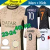 23 24 Mbappe Soccer Jerseys 2023 2024 Psges Wijnaldum Sergio Ramos Hakimi Tredje fjärde Maillots de vuxna och barn fotbollskjortor i Icardi Verratti di Maria