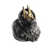 Band Rings Personality Punk Divine Beast Dragon Ring for Men Women Opening Adjustable Animal Finger Ring Evil Dragon Jewelry Accessories 240125