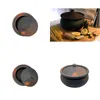 أجزاء من أدوات الطهي وعاء طهي بدائي داكن - مسبقًا مصنوعًا من طين النار مناسبًا لأعلى الموقد وفتح قطرة Del Otylh
