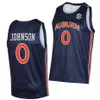 Homens para homens de crianças, basquete universitário Auburn Tigers Jersey 4 Johni Broome 1 Aden Holloway 12 Jones 0 KD Johnson 10 Chad Baker-Mazara 2 Jaylin Williams University Shirt