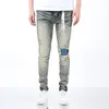new arrival Purple Designer Pant Stacked Trousers Biker Embroidery Ripped for Trend Size Jeans Men Tears European Jean Hombre Mens Pants.