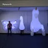 Large Parade Performance White Walking Inflatable Unicorn Costume Illuminated Animal Balloon 3m Blow Up Horse Suit With Golden Horn For Event