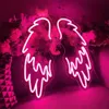 LED Neon znak LED Anioł Wings Neon Znak Niestandardowe skrzydła Para LED Neon Light Light Decor Wall Decor Wedding Party Party Personalized Neon Lamp Girls Prezent YQ240126