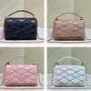 Kadın Çanta Go-14 Orta Çantalar Tasarımcı Twist Knob Zinciri Tote Lüks Yüksek Kaliteli Kapitone Kontrol Omuz Crossbody Çantalar Lady Havyar Debriyaj Cüzdan Dhgate Sacoche