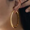 Boucles d'oreilles Hip Hop pour femmes, en argent Sterling 925, 60mm, diamant Moissanite, boucles d'oreilles créoles