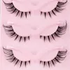 NOUVEAU 50 paires de cils Manga 3D bande transparente aspect naturel vaporeux vison cils moelleux oeil de chat cils individuels