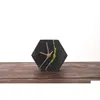 Desk & Table Clocks Minimalist Concrete Desk Clock With Moss Modern Hexagonal Table Home Decoration Drop Delivery Home Garden Home Dec Otag6