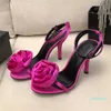 Sandali Cassandra di lusso estivi Scarpe da donna Fiore macchia Rosa Verde Rosa Nero Décolleté da donna Abito da festa Sandali gladiatore da sposa EU35-43