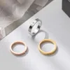 2024 Aanslag Gratis Band Ring Roestvrij Staal Diamanten Paar Ringen 18k Vergulde Waterbestendig Unisex Vinger Ring