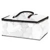 Sacs de rangement 55L 60x40x25cm Sac étanche Zip Poignée de transport en plastique transparent Organisateur de couverture à glissière pour