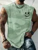 T-shirt da uomo Canotta T-shirt senza maniche Cartoon Camouflage Stampa Primavera Estate Sport Quotidiano Palestra Stilista Muscle Wear T240126