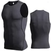 Yoga roupa esportes colete masculino base apertada sem mangas fitness wear suor treinamento correndo rápido seco basquete verão