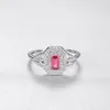 Luxury Red Crystal Ring S925 Silver Zircon Brand Ring European and American Hot Fashion Women High end Ring Elegant Charm Vintage Ring Jewelry Valentine's Day Gift spc