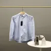 Tommy Cotton Oxford Spinning herrskjorta broderad liten etikett Casual Business Long Sleeve Fashion Trend Clothes4654