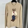 ralphs RL bear sweater ralphs mens rl sweater laurens women womens autumn men's designer sweaters po sweater cartoon bear embroidery knitted pullover 150